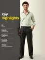 Charcoal Grey Striped Relaxed Fit Pants